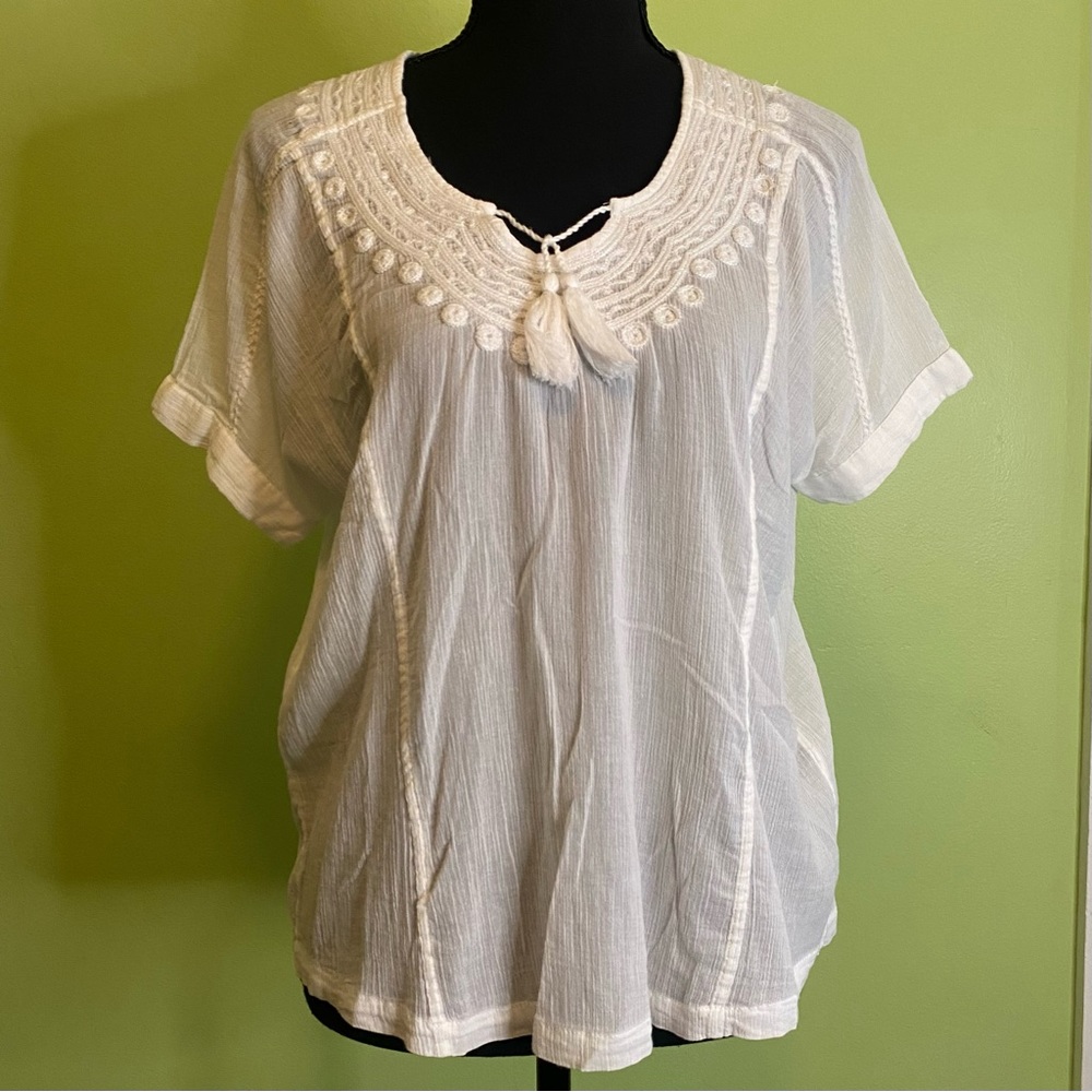 Lucky Brand Ivory white Boho Shirt